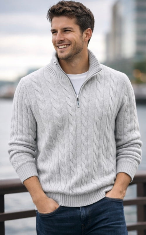 Pletený Quatter zip svetr