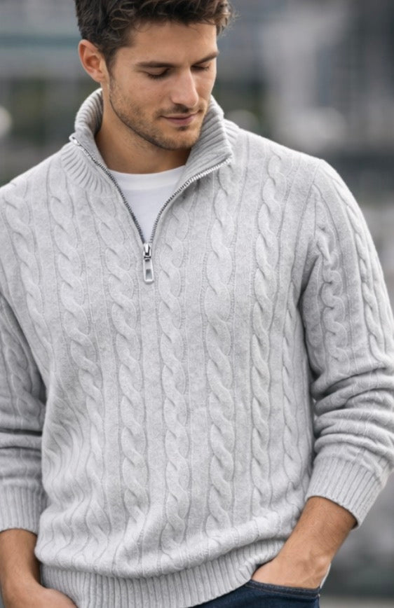 Pletený Quatter zip svetr