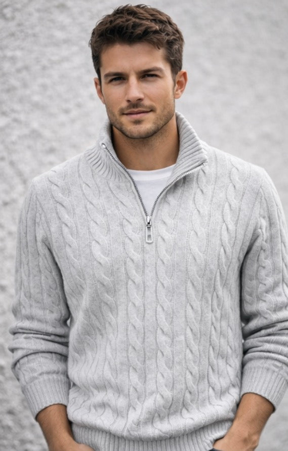 Pletený Quatter zip svetr