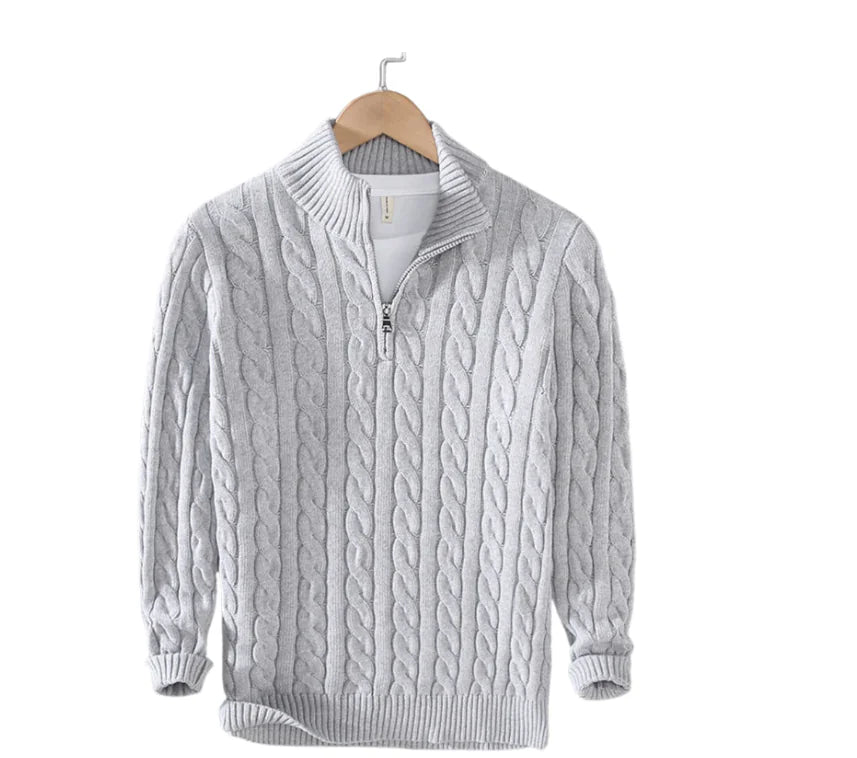 Pletený Quatter zip svetr